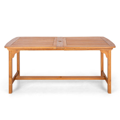 Ensemble de salle à manger d'extérieur en bois d'acacia massif MAISON ARTS 7/9 pièces, table extensible et chaises en bois 6/8