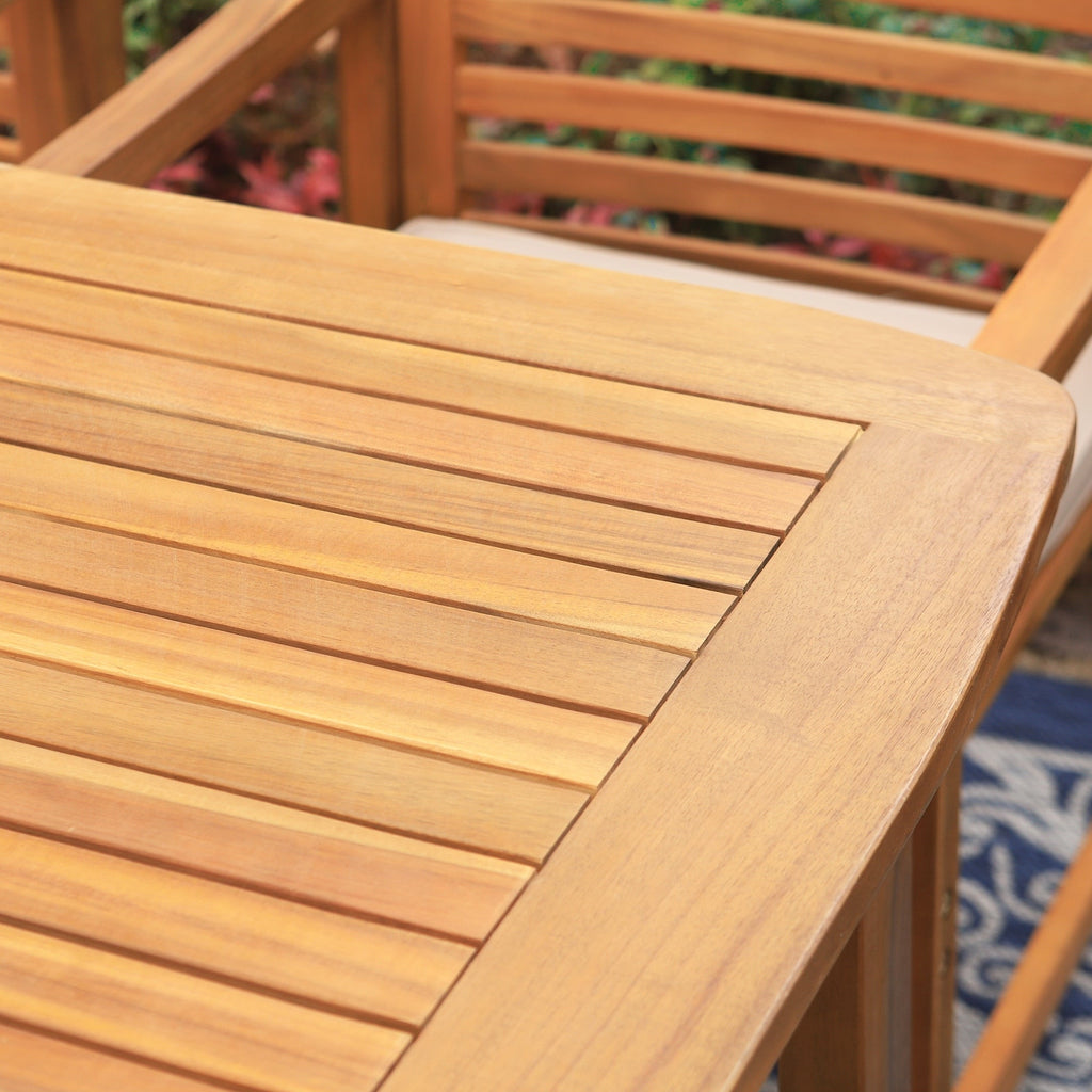 Ensemble de salle à manger d'extérieur en bois d'acacia massif MAISON ARTS 7/9 pièces, table extensible et chaises en bois 6/8