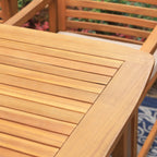 Ensemble de salle à manger d'extérieur en bois d'acacia massif MAISON ARTS 7/9 pièces, table extensible et chaises en bois 6/8