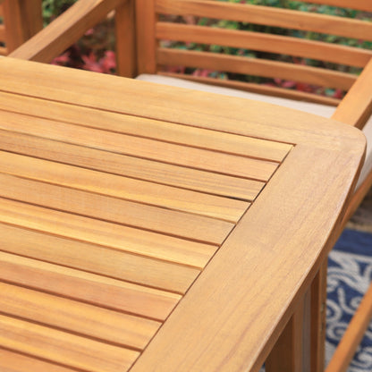 Ensemble de salle à manger d'extérieur en bois d'acacia massif MAISON ARTS 7/9 pièces, table extensible et chaises en bois 6/8