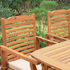 Ensemble de salle à manger d'extérieur en bois d'acacia massif MAISON ARTS 7/9 pièces, table extensible et chaises en bois 6/8