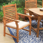 Ensemble de salle à manger d'extérieur en bois d'acacia massif MAISON ARTS 7/9 pièces, table extensible et chaises en bois 6/8