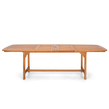 Ensemble de salle à manger d'extérieur en bois d'acacia massif MAISON ARTS 7/9 pièces, table extensible et chaises en bois 6/8