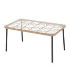 Ensemble de salle à manger d'extérieur en osier 7 pièces avec coussin