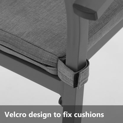 Ensemble de salle à manger d'extérieur en aluminium 9 pièces avec chaises empilables et table extensible