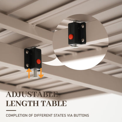 Ensemble de salle à manger d'extérieur en aluminium 9 pièces avec chaises empilables et table extensible