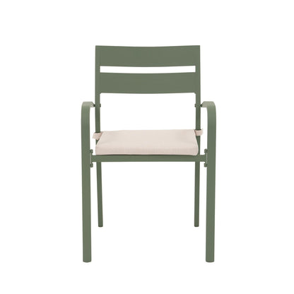 Ensemble de salle à manger d'extérieur en aluminium 9 pièces avec chaises empilables et table extensible