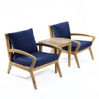 Ensemble de bistrot d'extérieur en bois d'acacia, 2 places, avec coussins