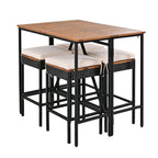 Ensemble de bar d'extérieur en bois d'acacia, table de pub haute et tabourets