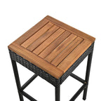 Ensemble de bar d'extérieur en bois d'acacia, table de pub haute et tabourets