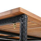 Ensemble de bar d'extérieur en bois d'acacia, table de pub haute et tabourets