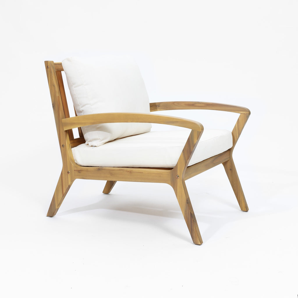 Ensemble de bistrot d'extérieur en bois d'acacia, 2 places, avec coussins