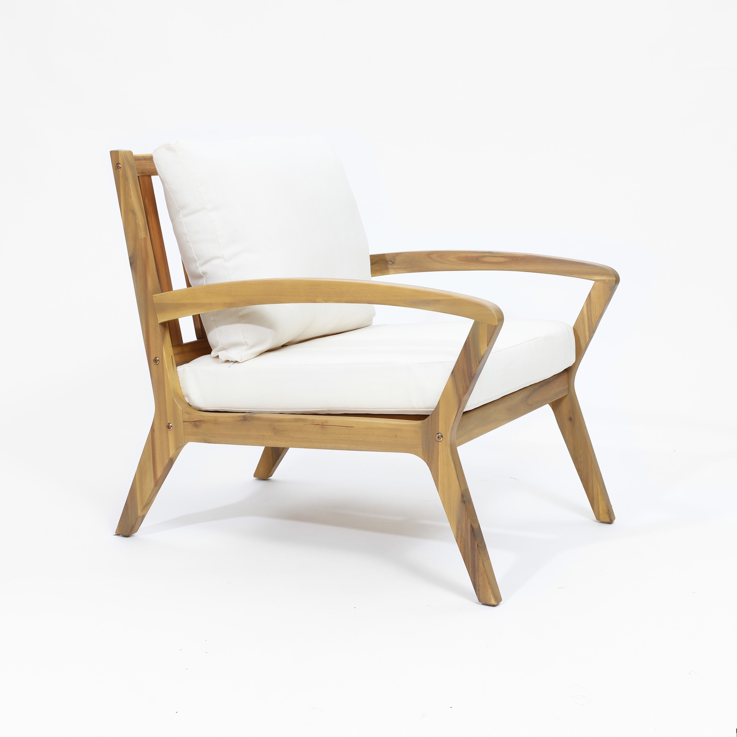 Ensemble de bistrot d'extérieur en bois d'acacia, 2 places, avec coussins