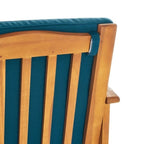 Ensemble de canapés d'extérieur en bois d'acacia avec coussins imperméables, 4 pièces, patine marron/bleu sarcelle