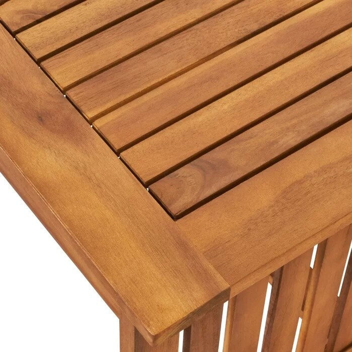 Ensemble de canapés d'extérieur en bois d'acacia avec coussins imperméables, 4 pièces, patine marron/bleu sarcelle