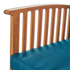 Ensemble de canapés d'extérieur en bois d'acacia avec coussins imperméables, 4 pièces, patine marron/bleu sarcelle