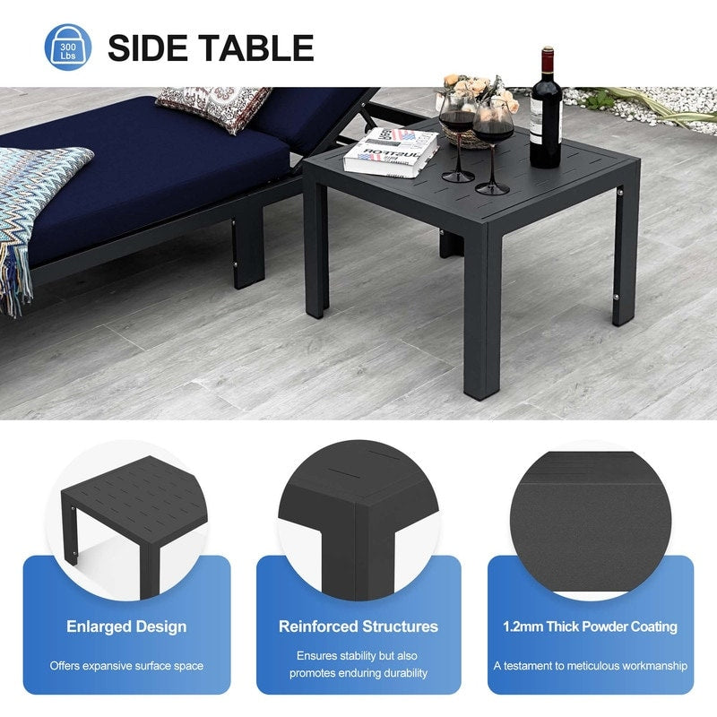 Ensemble de canapés d'extérieur en aluminium FINCATI avec table