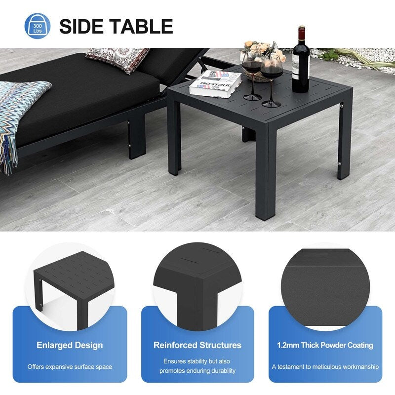 Ensemble de canapés d'extérieur en aluminium FINCATI avec table