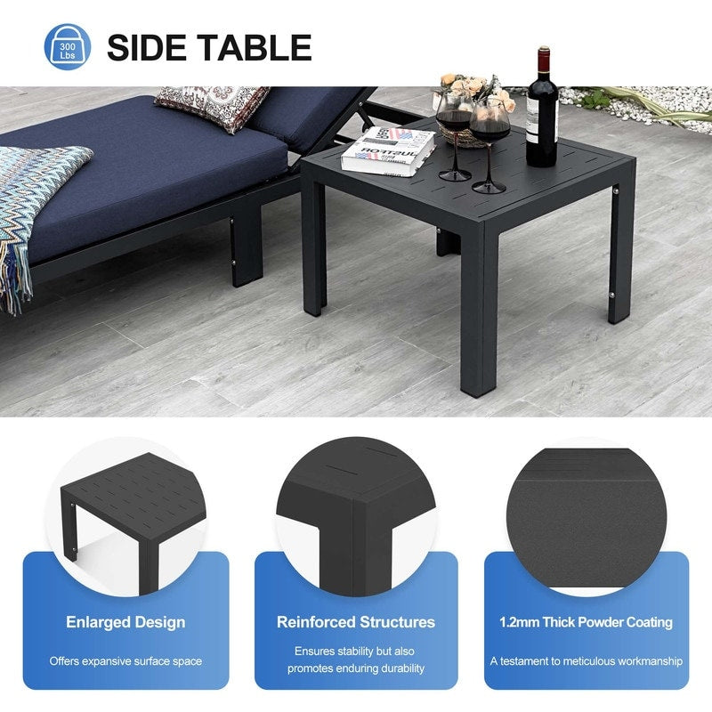 Ensemble de canapés d'extérieur en aluminium FINCATI avec table