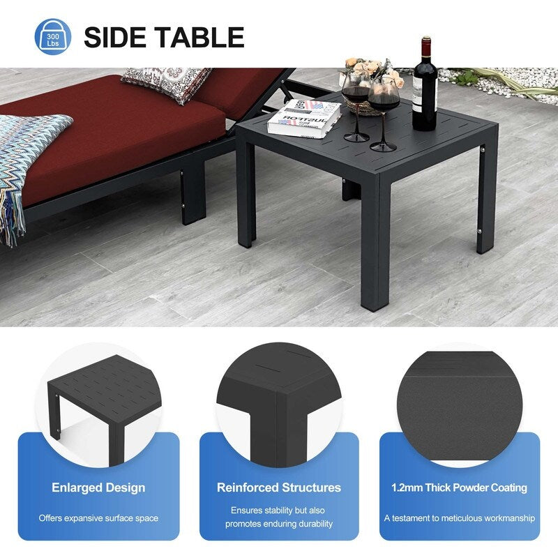Ensemble de canapés d'extérieur en aluminium FINCATI avec table