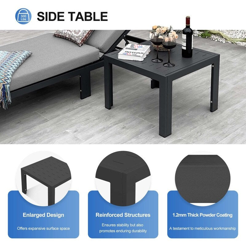 Ensemble de canapés d'extérieur en aluminium FINCATI avec table