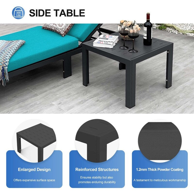 Ensemble de canapés d'extérieur en aluminium FINCATI avec table