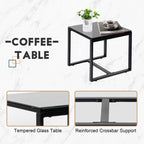 Ensemble de bistrot de jardin 3 pièces avec table en verre et salon de jardin en rotin pour véranda, jardin et balcon