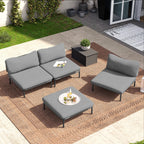 Ensemble de canapé sectionnel rembourré pour extérieur, ensemble de conversation pour meubles de patio, combinaison libre