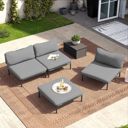 Ensemble de canapé sectionnel rembourré pour extérieur, ensemble de conversation pour meubles de patio, combinaison libre