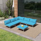 Ensemble de canapé sectionnel rembourré pour extérieur, ensemble de conversation pour meubles de patio, combinaison libre