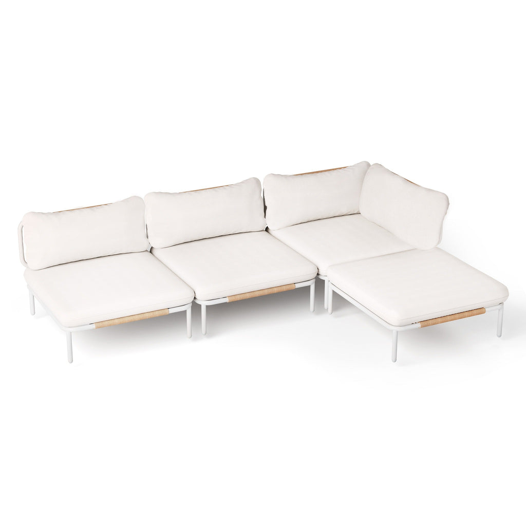 Ensemble de canapé sectionnel rembourré pour extérieur, ensemble de conversation pour meubles de patio, combinaison libre