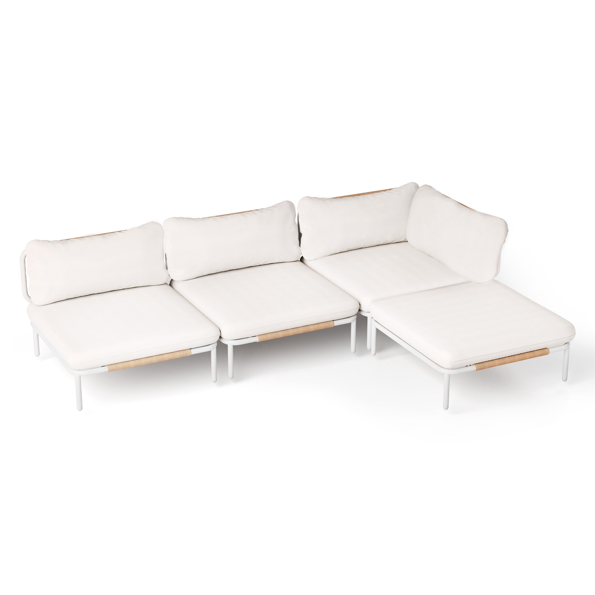 Ensemble de canapé sectionnel rembourré pour extérieur, ensemble de conversation pour meubles de patio, combinaison libre