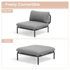 Ensemble de canapé sectionnel rembourré pour extérieur, ensemble de conversation pour meubles de patio, combinaison libre