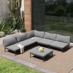 Ensemble de canapé sectionnel rembourré pour extérieur, ensemble de conversation pour meubles de patio, combinaison libre