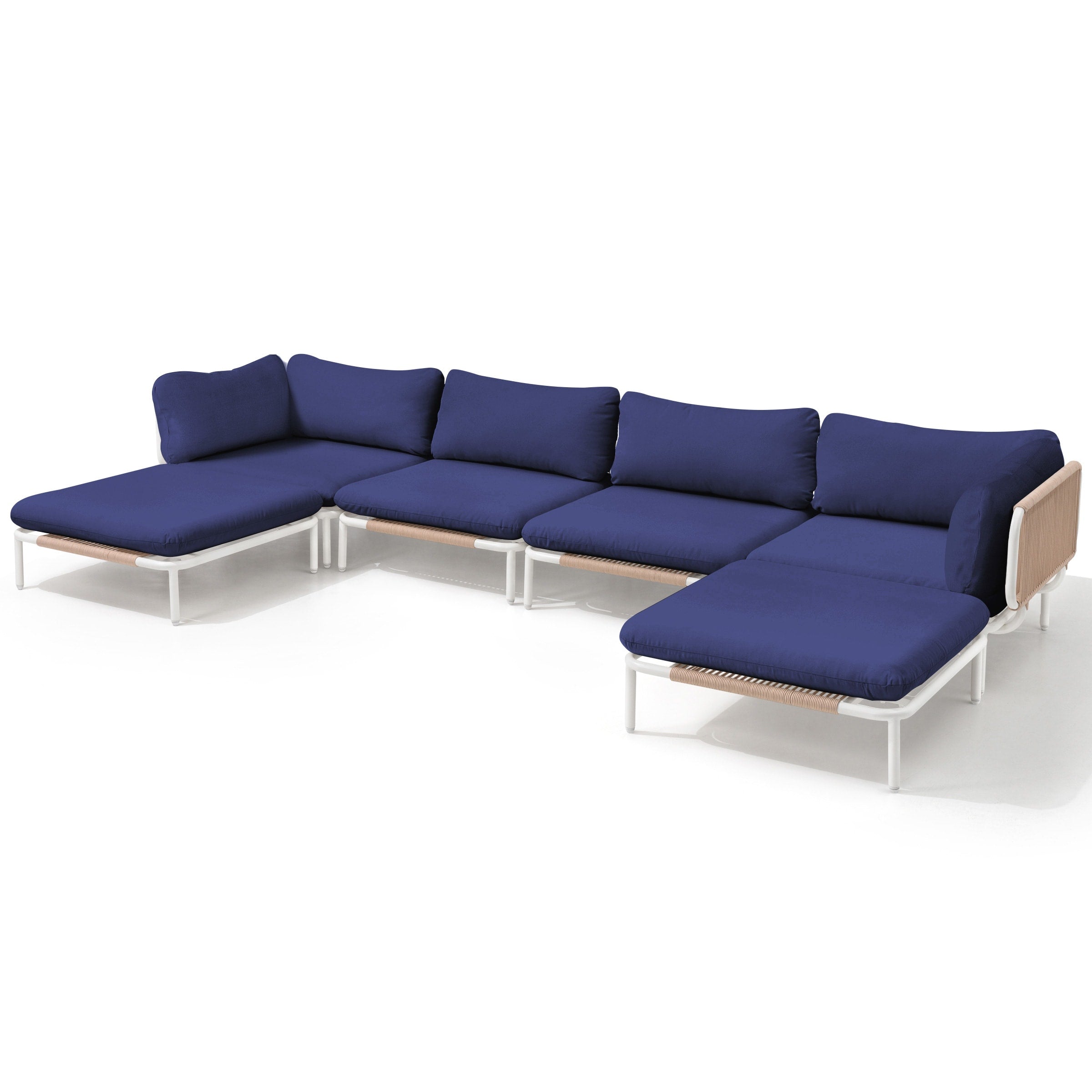 Ensemble de canapé sectionnel rembourré pour extérieur, ensemble de conversation pour meubles de patio, combinaison libre
