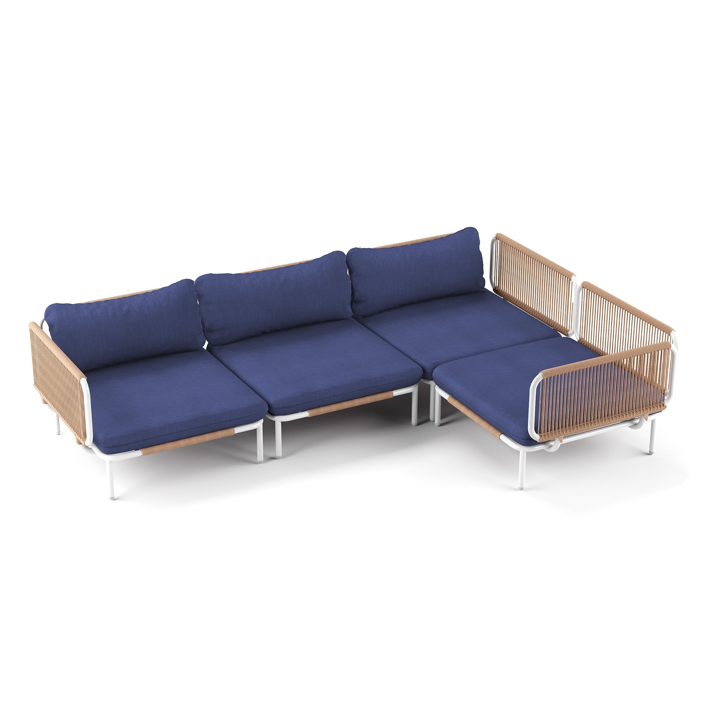 Ensemble de canapé sectionnel rembourré pour extérieur, ensemble de conversation pour meubles de patio, combinaison libre