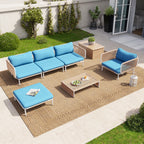 Ensemble de canapé sectionnel rembourré pour extérieur, ensemble de conversation pour meubles de patio, combinaison libre