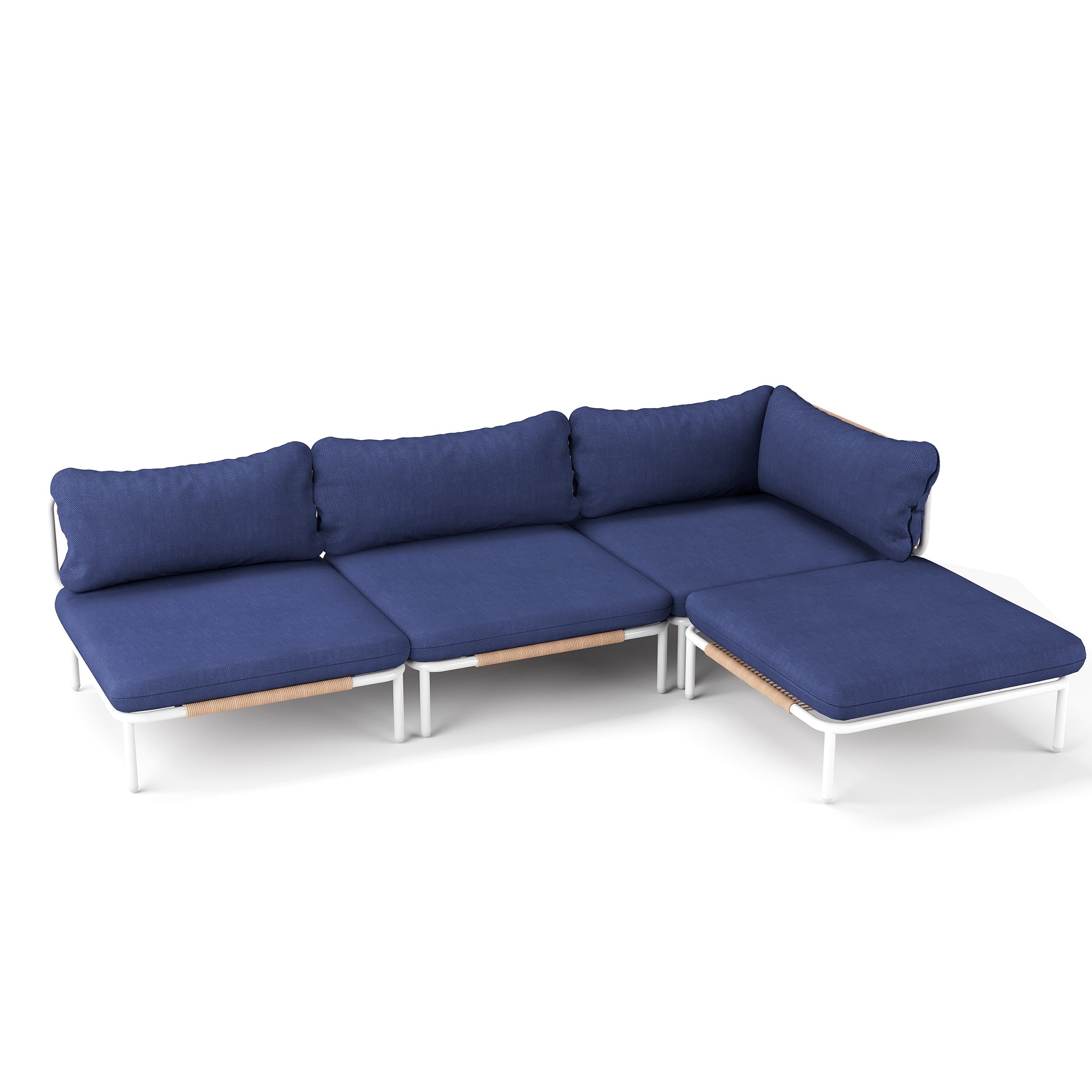 Ensemble de canapé sectionnel rembourré pour extérieur, ensemble de conversation pour meubles de patio, combinaison libre