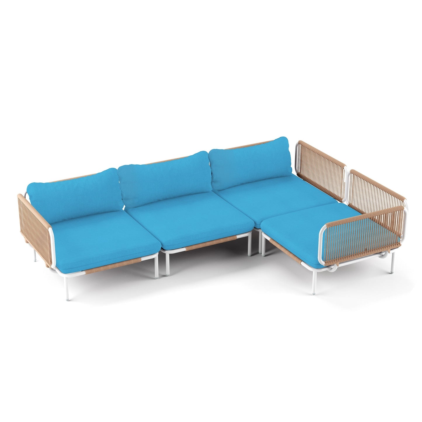 Ensemble de canapé sectionnel rembourré pour extérieur, ensemble de conversation pour meubles de patio, combinaison libre