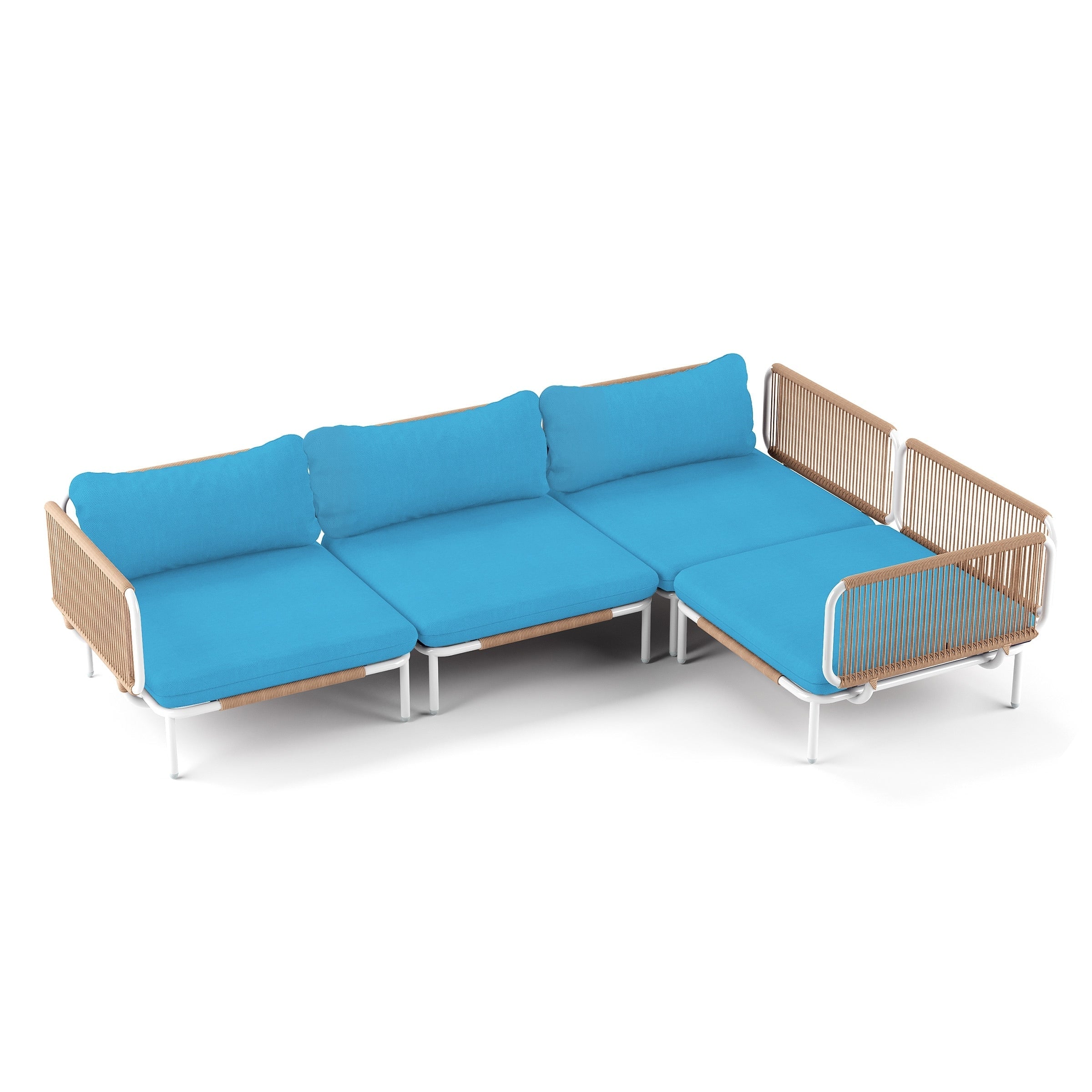 Ensemble de canapé sectionnel rembourré pour extérieur, ensemble de conversation pour meubles de patio, combinaison libre