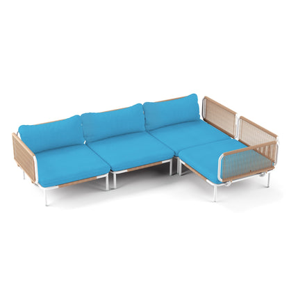 Ensemble de canapé sectionnel rembourré pour extérieur, ensemble de conversation pour meubles de patio, combinaison libre