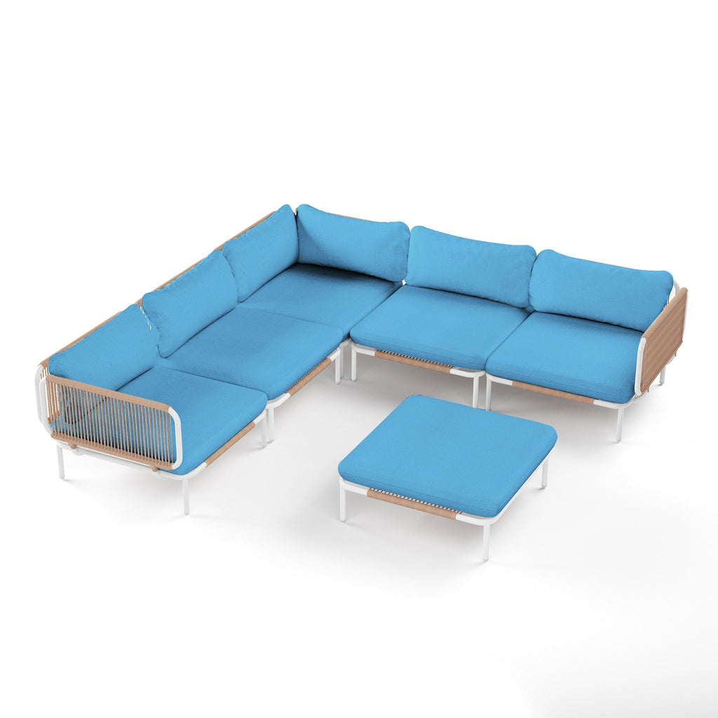 Ensemble de canapé sectionnel rembourré pour extérieur, ensemble de conversation pour meubles de patio, combinaison libre
