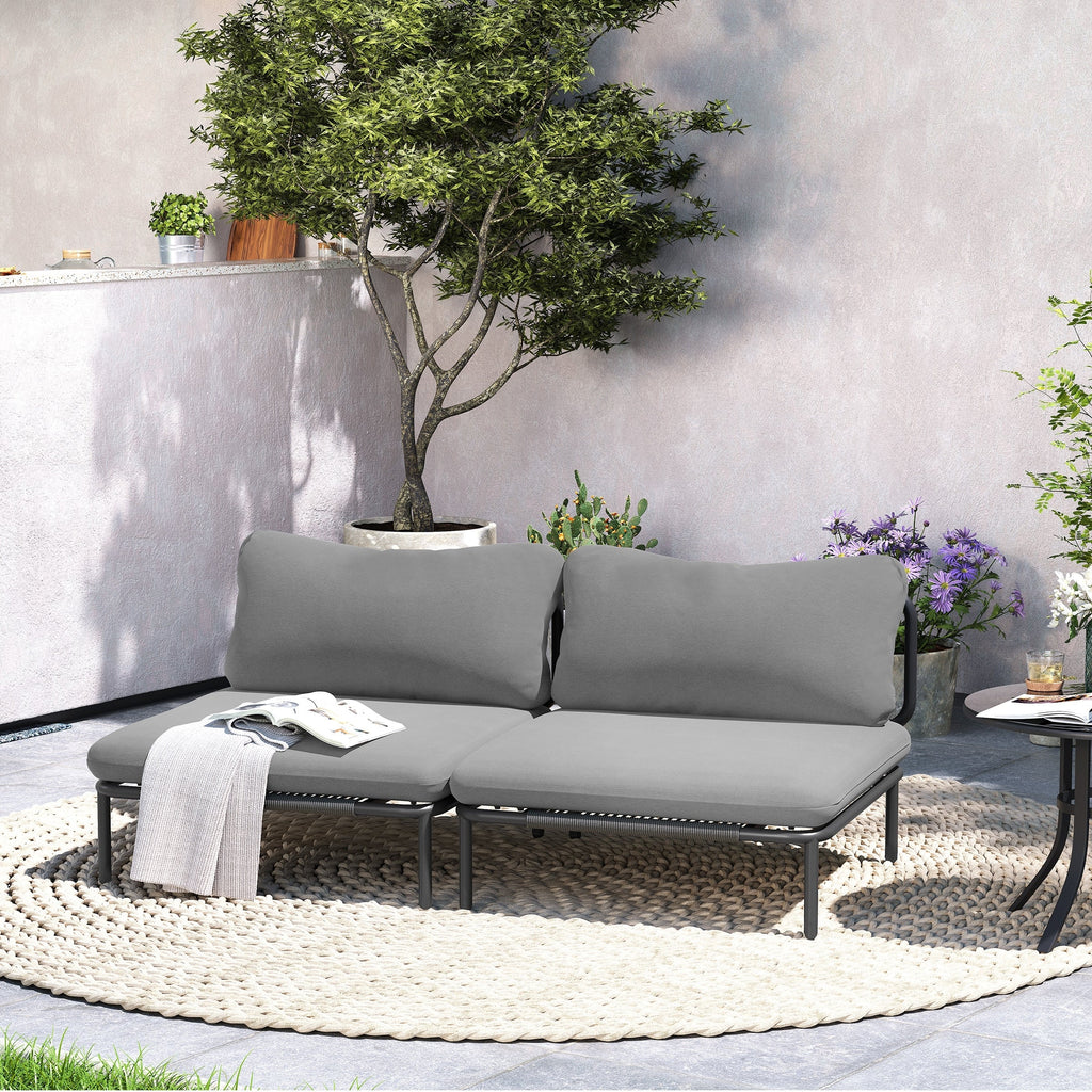 Ensemble de canapé sectionnel rembourré pour extérieur, ensemble de conversation pour meubles de patio, combinaison libre