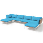 Ensemble de canapé sectionnel rembourré pour extérieur, ensemble de conversation pour meubles de patio, combinaison libre