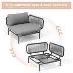 Ensemble de canapé sectionnel rembourré pour extérieur, ensemble de conversation pour meubles de patio, combinaison libre
