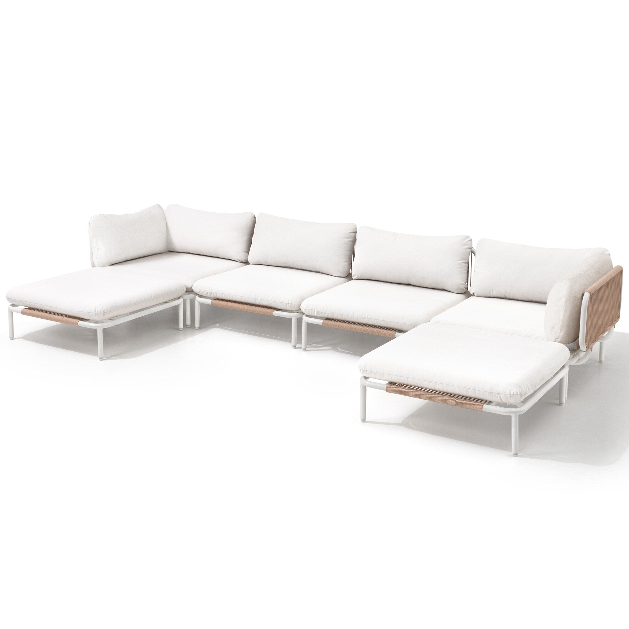 Ensemble de canapé sectionnel rembourré pour extérieur, ensemble de conversation pour meubles de patio, combinaison libre