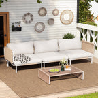 Ensemble de canapé sectionnel rembourré pour extérieur, ensemble de conversation pour meubles de patio, combinaison libre