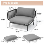 Ensemble de canapé sectionnel rembourré pour extérieur, ensemble de conversation pour meubles de patio, combinaison libre