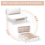 Ensemble de canapé sectionnel rembourré pour extérieur, ensemble de conversation pour meubles de patio, combinaison libre