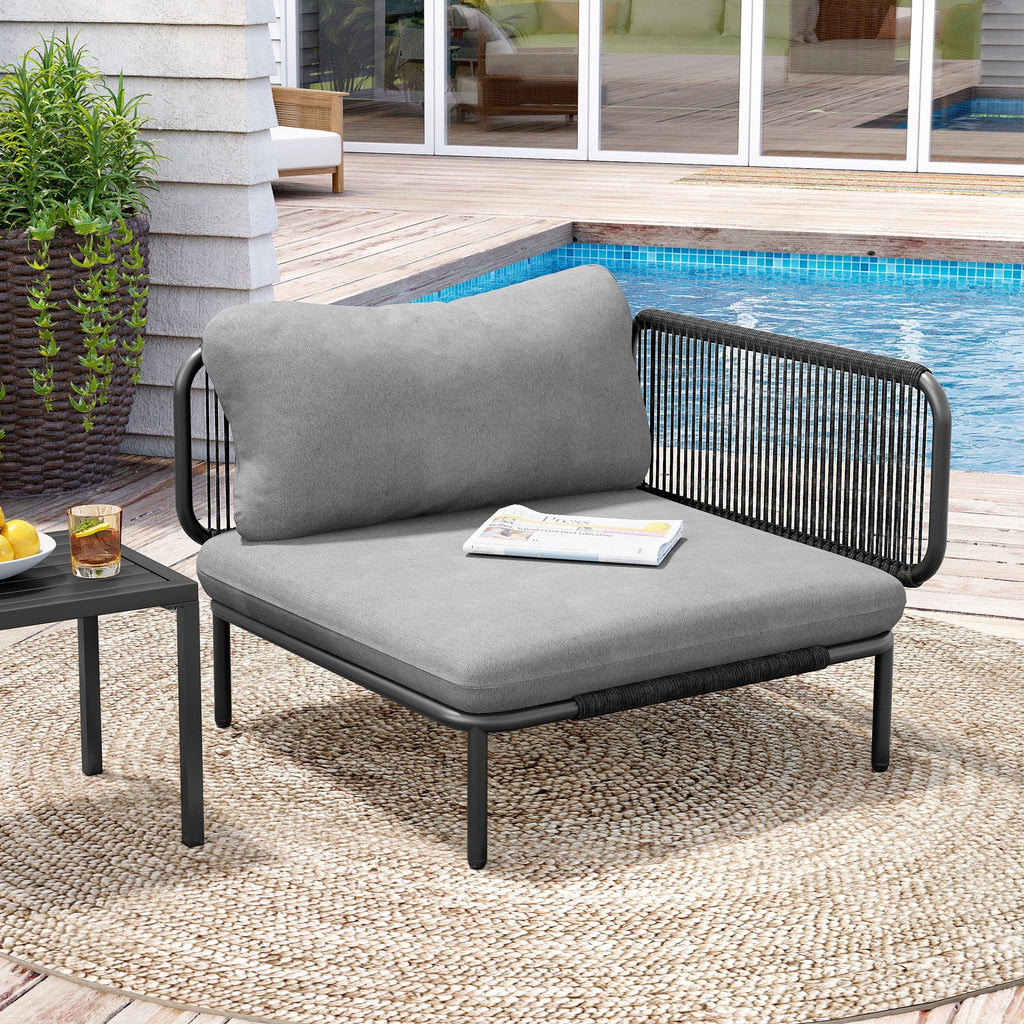 Ensemble de canapé sectionnel rembourré pour extérieur, ensemble de conversation pour meubles de patio, combinaison libre